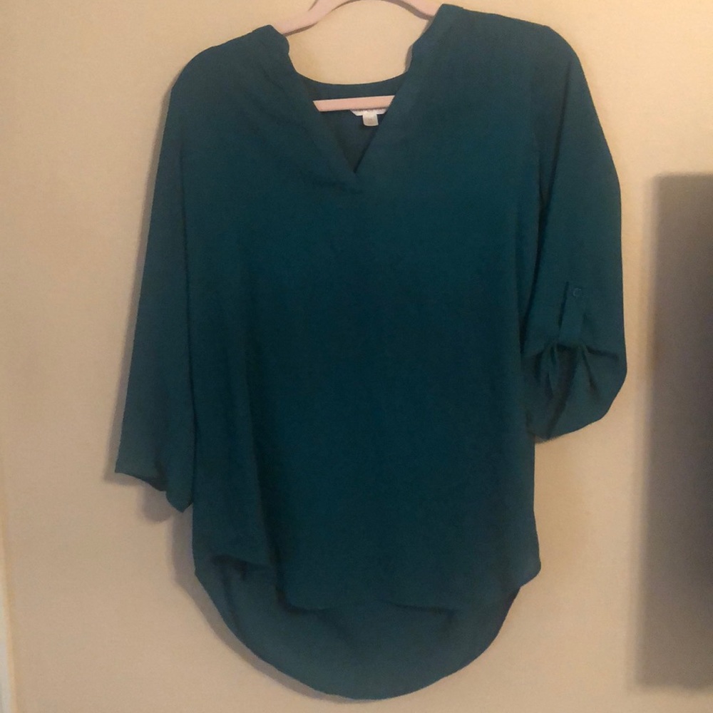 Teal Blouse (adjustable sleeves)